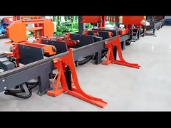 segheria a fascia idraulica con giratore di tronchi e carico