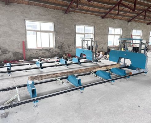 Gasoline Or Electric Motors Horizontal Wood Saw Machines Wood Automatic Sawmill Machine