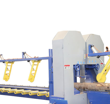 La linea di produzione verticale gemellata tagliente di legno della segheria della banda della lama a nastro verticale, grande verticale del motore ha visto
