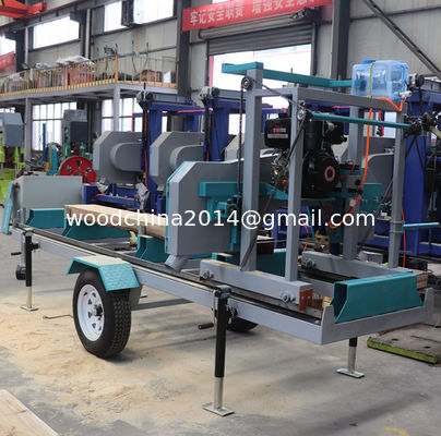 Gasoline Or Electric Motors Horizontal Wood Saw Machines Wood Automatic Sawmill Machine