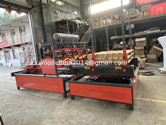 Semi-Automatic Wooden Pallet Nailing Machine with Palletizer wood pallet nailing machine