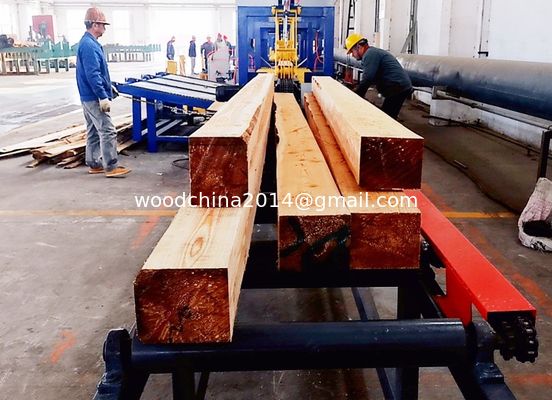 2 teste banda verticale segatrici piccoli tronchi linea di lavorazione del legno con piattaforma