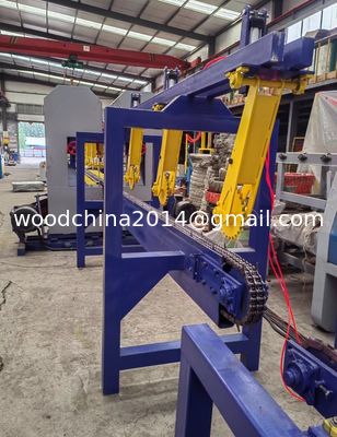 2 teste banda verticale segatrici piccoli tronchi linea di lavorazione del legno con piattaforma
