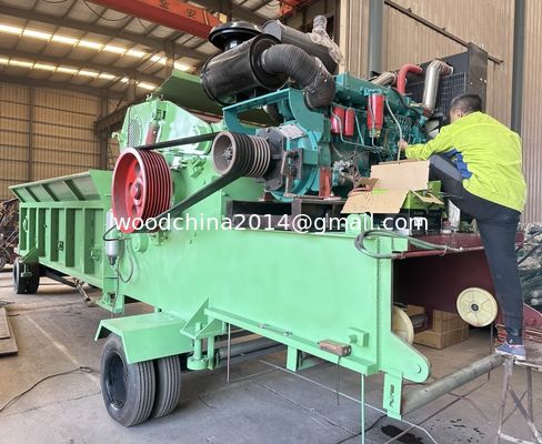 Large Wood Crusher Drum Wood Chipper, Mobile Diesel Wood Chipper Machine