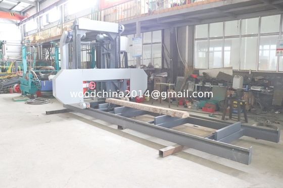 Log Wood Processing Sawmill Machine Wood Portable Sawmill, Automatic Horizontal Bandsaw with inverter feeding