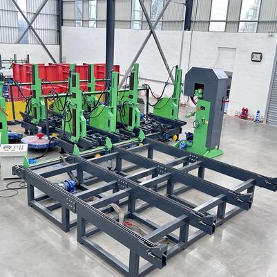 Macchina per segheria verticale idraulica CNC MJ3212B Sega a nastro automatica con carrello per tronchi Ruota da 1250 mm Motore da 45KW