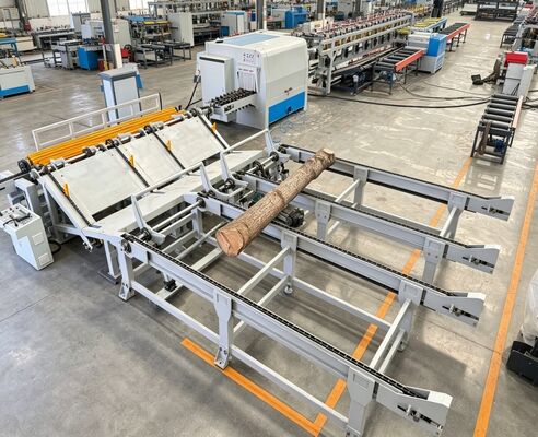 Linea di produzione di seghe multi-lame per tronchi ad alta efficienza | Impianto per la lavorazione del legno di grande diametro da 250-500 mm | Capacità 120 m³/8 ore