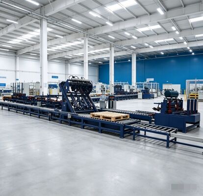 Linea di produzione automatica di pallet di legno EPAL ad alta efficienza. Capacità 50-80 pcs/h.