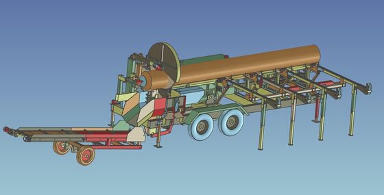 Processore di legna a spinta idraulica mobile a 50 tonnellate, completamente automatizzato, di diametro di 600 mm
